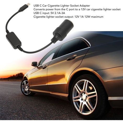 5V USB-C-Stecker auf 12V Kfz-Zigarettenanzünderbuchse Adapterkonverter für Kfz-Elektronikzubehör 11,8 Zoll (1/5)