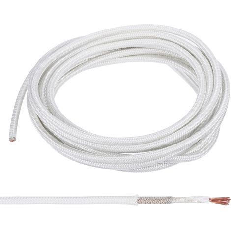 Fil Électrique Haute Température 9 AWG 14,8 Pieds Isolé Blanc (1/5)