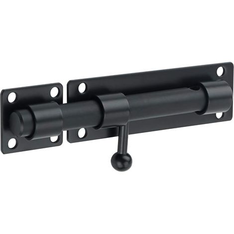 Robuste Verrou Porte Extérieur, Loquet Porte Coulissant avec Trou pour Cadenas, Barre de 230MM de longueur, 19MM de Diamètre, Finition Noir Mat en SUS304 Acier Inoxydable (Cadenas Non Compris) (1/5)
