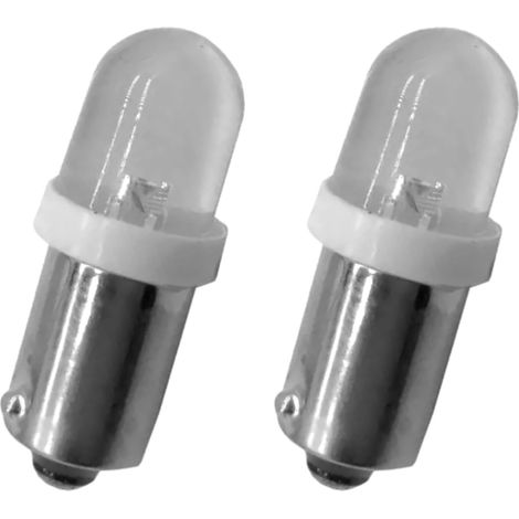 2x Ampoule 12V 4W BA9S LED veilleuse plaque immatriculation voiture moto clignotant lampe feu phare culot baionnette, blanc (1/5)