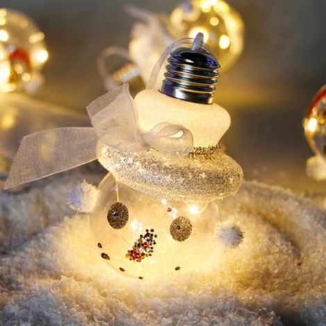 Boule de Noël lumineuse LED, décoration de Noël avec lumières, à suspendre au sapin de Noël, boule transparente (1/5)