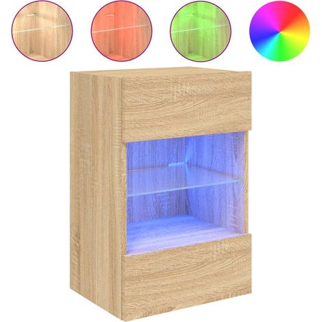 Maison Exclusive - TV-Wandschrank mit LED-Leuchten Sonoma-Eiche 4
