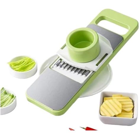 5 in 1 Küchenmaschine, Gemüseschneider mit mehreren Klingen, Kartoffelchips Schneider, Gemüsereibe, Gemüsehobel, Reibe und Schäler für kleinere A (1/5)