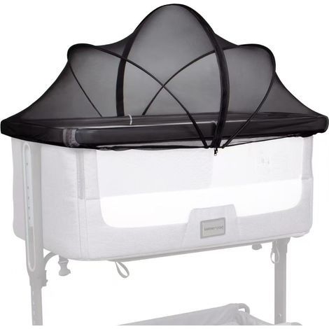Mosquitera universal para cuna con cierre de cremallera, tienda de campaña para cama de bebé en tejido de malla fina para uso interior y exterior (Negro, 60x105cm) (1/5)