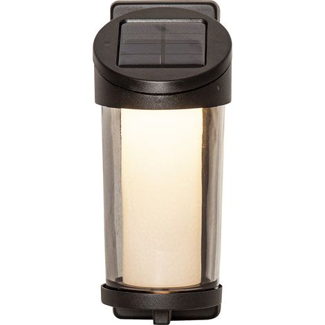 Star Trading Lanterne murale Alippa, lampe solaire, lanterne solaire, noir, aluminium, blanc, extérieur, capteur crépusculaire, 21 cm