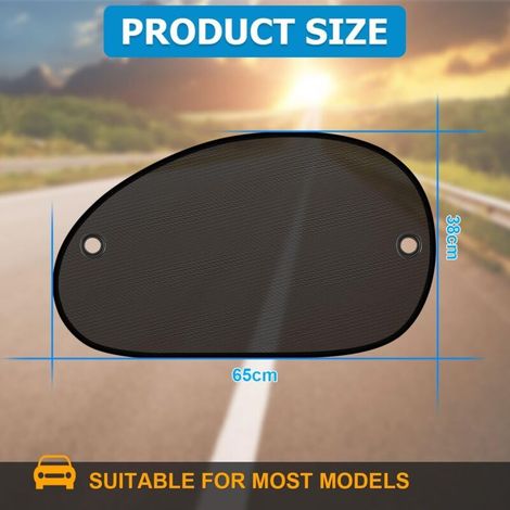 2 Pièces Pare-Soleil pour Vitres Latérales Voiture, Pare-Soleil Vitres Contre L'éblouissement Et Les Rayons du Soleil Ventouse, Protection Solaire pour Siège De Voiture Et Bebe(65x38cm) (1/5)