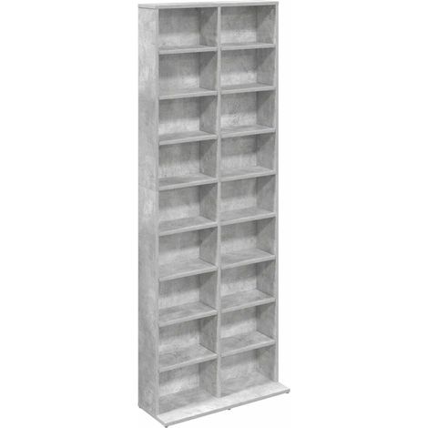 vidaXL CD Cabinet Concrete Grey 65 x 23.5 x 175 cm Engineered Wood