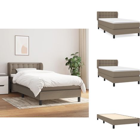 Boxspringbett mit Matratze Taupe 90x200 cm Stoff - Boxspringbett - Doppelbett - Bettenrahmen - Lattenrost - Matratze (1/5)