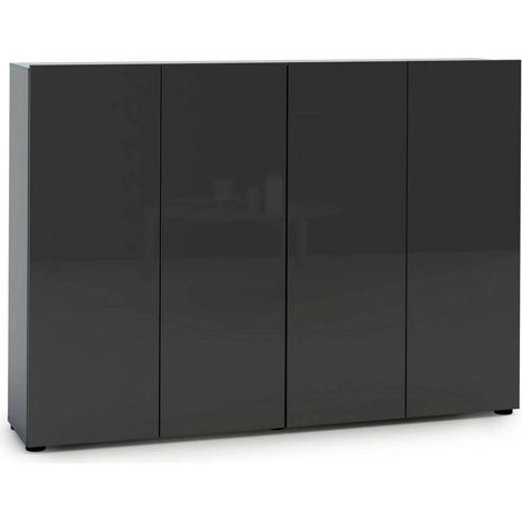 Sapatero Doda, Mueble para Zapatos 10 Estantes, Hecho en Italia, 34x160x115h cm Negro Antracita (1/3)