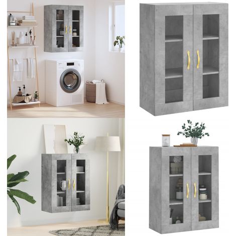 Wandschrank Betongrau 69,5x34x90 cm - Betonfarbe - Holzschrank (1/5)