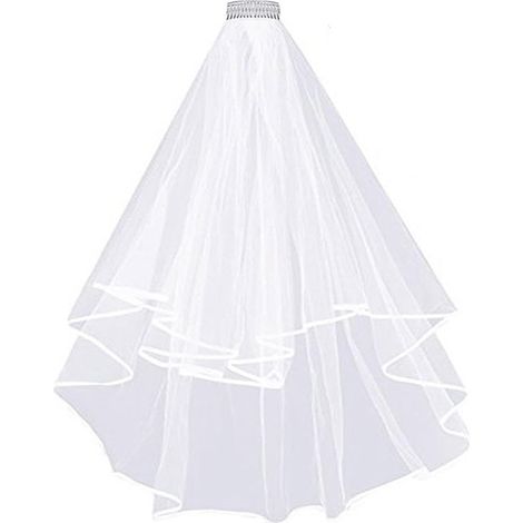 Voile de mariée, voile de mariée avec peigne pour enterrement de vie de jeune fille, voile blanc pour la future mariée, accessoires pour enterrement de vie de jeune fille, voile de mariée pour la mari (1/5)