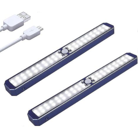 Barre lumineuse LED sous meuble, éclairage de placard à détecteur de mouvement, lampes sous comptoir rechargeables par USB, lampes de cuisine magnétiques (1/5)