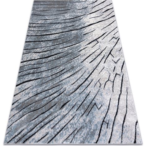 Alfombra moderna COZY 8874 Timber, madera - Structural dos niveles de vellón gris / azul blue 120x170 cm