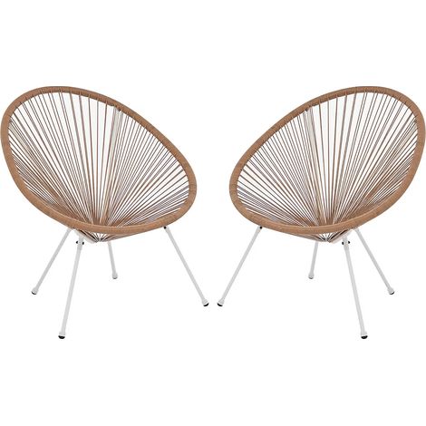 Lot de 2 fauteuils de jardin en fils de résine tressés - Naturel clair - ALIOS III de MYLIA (1/5)