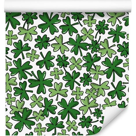 Papel pintado de flores verdes, verde y gris claro para salón y dormitorio, 50x1000 (1/5)