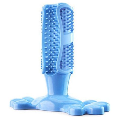 Chien Brosse Dents Bâton Chien Jouets Mâcher Masseur Nettoyage Efficace pour Chien Taille Moyenne Chiot Chats Brossage Dentaire Caoutchouc Résistant Aux Morsures(bleu, trompette) (1/5)