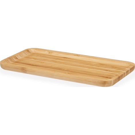 Holzbrett zum Servieren von Snacks, Speisen und Käse, 30 x 15 cm (1/4)