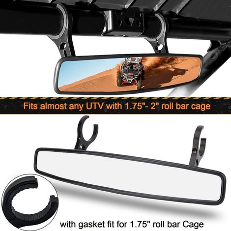 UTV side mirror with 1.75-2 inch bracket, ATV side mirror, left and right center mirror combination set. (1/4)