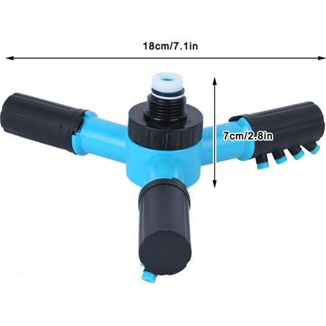Aspersor rotatorio de 3 brazos G1/2 pulgada para riego de jardines y césped, cabezal móvil, ahorra agua, 77 g (1/5)