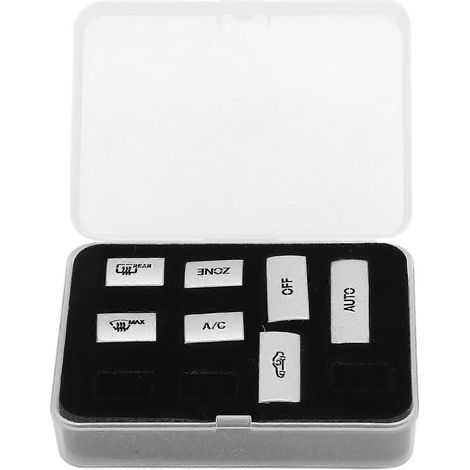 Lot de 7 autocollants argentés de remplacement pour boutons de climatisation Mercedes-Benz Classe E 10-15 (1/4)