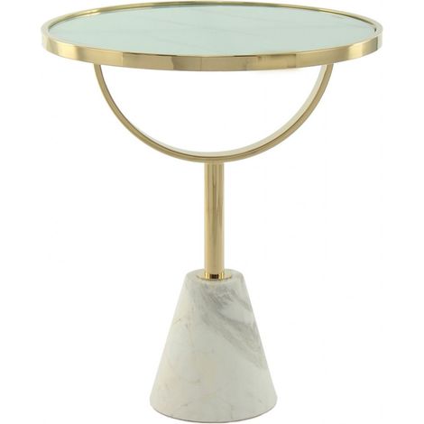 Table d'appoint Oscar 125 - Blanc et doré (1/5)