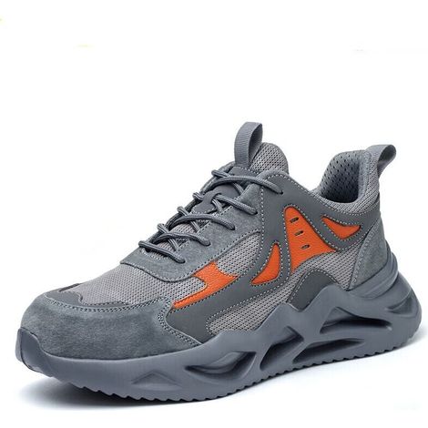 Chaussures de sécurité homme isolées, baskets de travail respirantes en mesh, coque acier anti-écrasement et anti-perforation, chaussures légères antidérapantes pour chantier, pointure 44