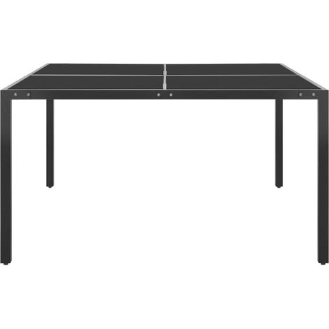 Maison Exclusive - Tavolo da Giardino Antracite 130x130x72 cm in Acciaio e Vetro (1/4)