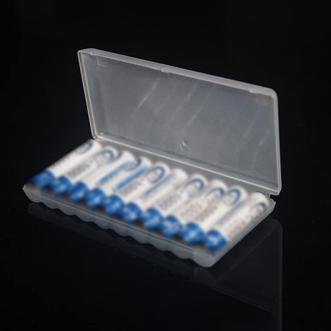Lot de 5 boîtes de rangement en plastique rigide pour 10 piles AA AAA (1/5)