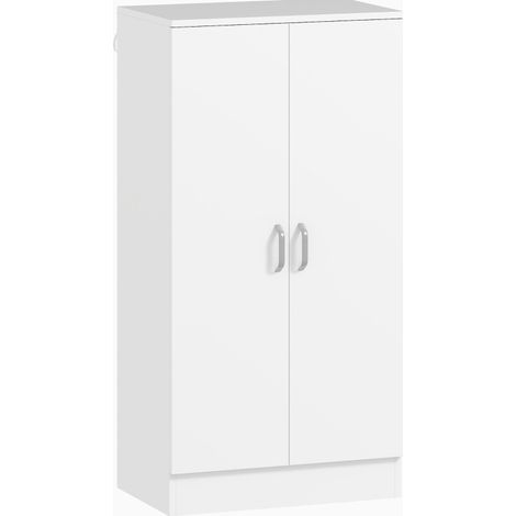 Meuble à chaussures blanc en bois, 6 étagères réglables, fermeture douce, 55 x 35 x 108 cm (1/5)