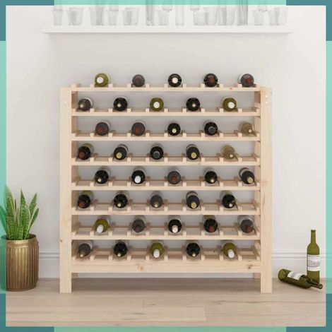 Casier à vin - 822536 - Bois de pin massif non traité - 109,5×30×107,5 cm - Structure bois massif (1/5)