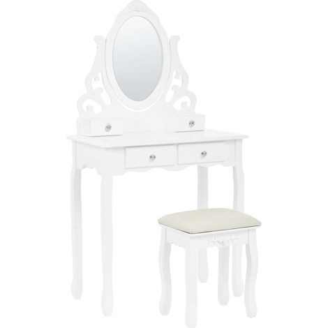 Dressing Table with Mirror and Stool AMOUR White (1/5)