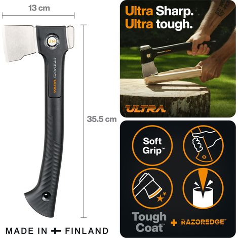 Fiskars Hache universelle Ultra U14 ultra résistante et tranchante