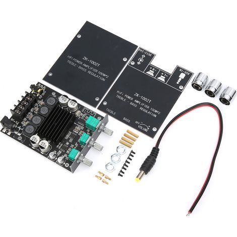 Carte d'amplificateur de puissance Bluetooth 50 W x 2, carte d'amplificateur audio, subwoofer, Bluetooth 5.0 stéréo (1/5)