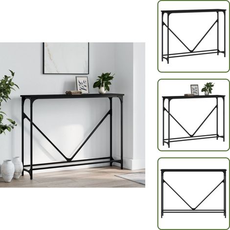 The Living Store Konsolentisch Schwarz 102x22,5x75 cm Holzwerkstoff - Konsolentisch - Flurtisch - Sideboard - Wohnzimmerstil - Industriel Stil