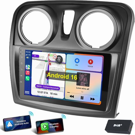 Pour Renault Dacia Duster Logan Dokker Lodgy Carplay Android 15 Autoradio 2+16G  DAB