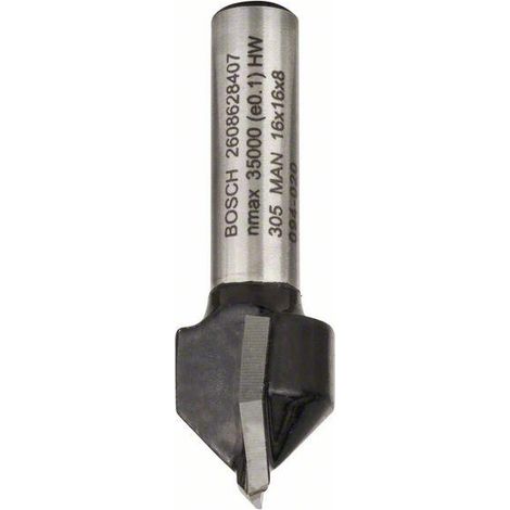 2608628407 - Bit per scanalature a V, 8 mm, D1 16 mm, L 16 mm, G 45 mm, 90 gradi 8 mm, D1 16 mm, L 16 mm, G 45 mm, 90 gr