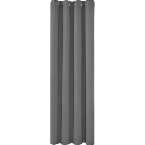 Rideaux occultants à isolation thermique, anti-froid, 132 x 214 cm (largeur x hauteur), pour salon et chambre, design moderne avec œillets, gris clair, 1 pièce (1/4)