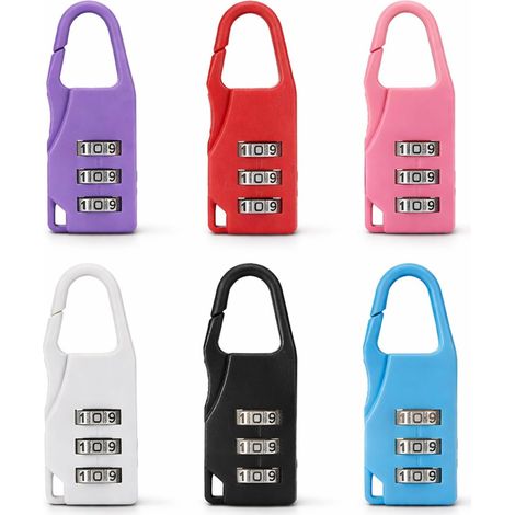 6 Pièces Cadenas à combinaison - 4 chiffres étanche l'extérieur avec code réinitialisable Pour casier de gym, armoire, remise, moraillon, portail, boîte outils, cadenas (1/5)