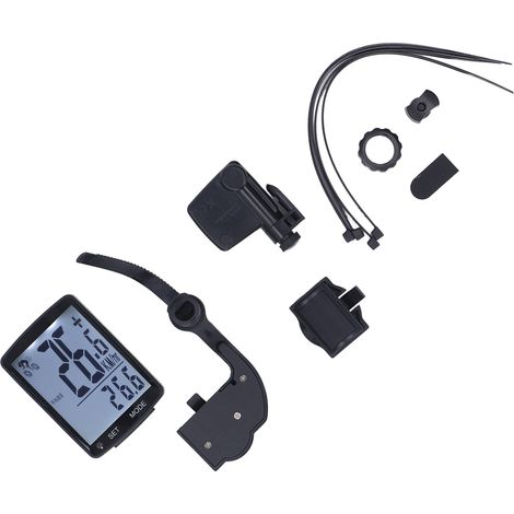 Compteur de vitesse de vélo sans fil, étanche, écran 2,8 pouces, rétroéclairage LED noir et blanc (1/5)