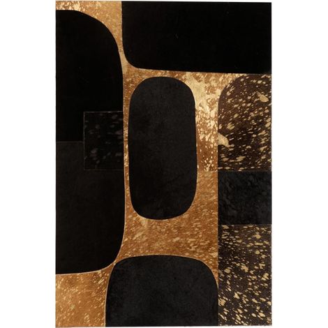 Tableau Déco en Cuir "Opalo II" 60x90cm Noir & Or (1/2)