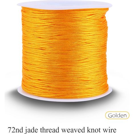 Corde de macramé en nylon doré 100 m x 0,8 mm, fil de nœud chinois, ficelle pour bracelets Shamballa (1/5)
