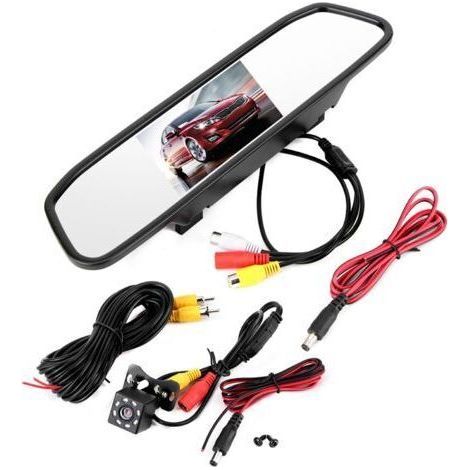 4.3in HD Car Rearview Mirror Monitor 8LED Night Vision Waterproof Reversing Camera (1/4)