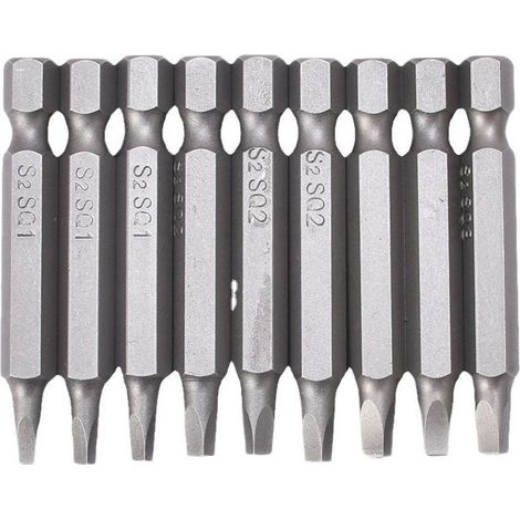 Lot de 6 embouts de tournevis magnétiques à tête carrée de 9,50 mm de long pour outils électriques SQ1 SQ2 SQ3 (50 mm) (1/5)