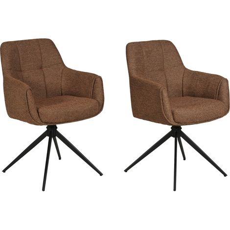 Lot de 2 chaises pivotantes LINEA / Brun/ (1/5)
