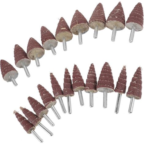 Roues à Lamelles Abrasives Coniques Marron 20 Pcs en Toile Abrasive Lot de 20 Pièces, Multiple Spécifications, pour Meulage et Polissage de Divers Matériaux (1/5)