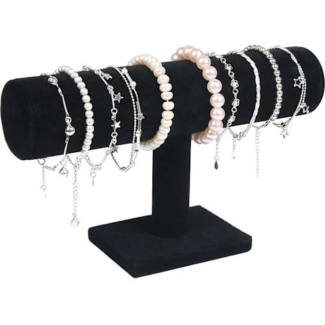 Présentoir à bracelets, présentoir à montres, présentoir à bracelets en velours, support en T pour bijoux, bracelets et montres (1/5)
