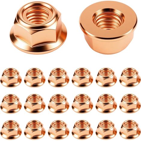 Lot de 20 Écrous D'échappement M8 Hexagonaux, Acier au Carbone Cuivré Écrous de Collecteur D'échappement compatible avec Série 3, 11621711954 (1/5)