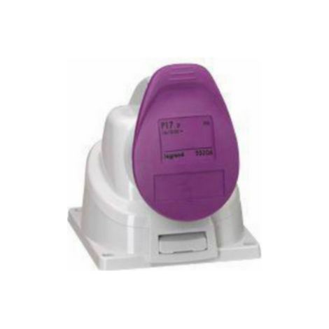 Socle Prise saillie fixe P17 IP44 32A 20V à 25V 2 Pôles LEGRAND 055256 (1/2)