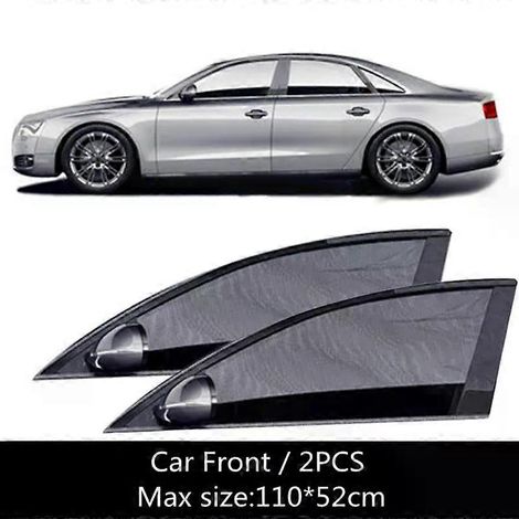 Pare-soleil de voiture (1 ou 2 pièces) - Protection UV - Rideaux en maille - Moustiquaire pour vitres avant, arrière et latérales de SUV - 2 pièces - Pare-soleil pour vitre avant de voiture (1/5)
