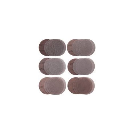 30 dischi abrasivi a rete da 125 mm, grane P80/P100/P120/P150/P320/P600, dischi abrasivi senza polvere per legno, con specifiche: 125 mm, 30 pezzi, legno - Crezuo
